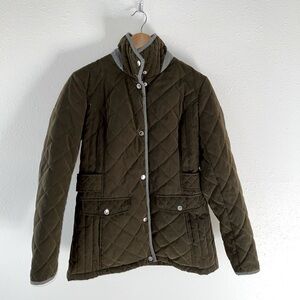 Nautica Olive Green Zip Up Jacket Polyester Lining With Buttons Size Small